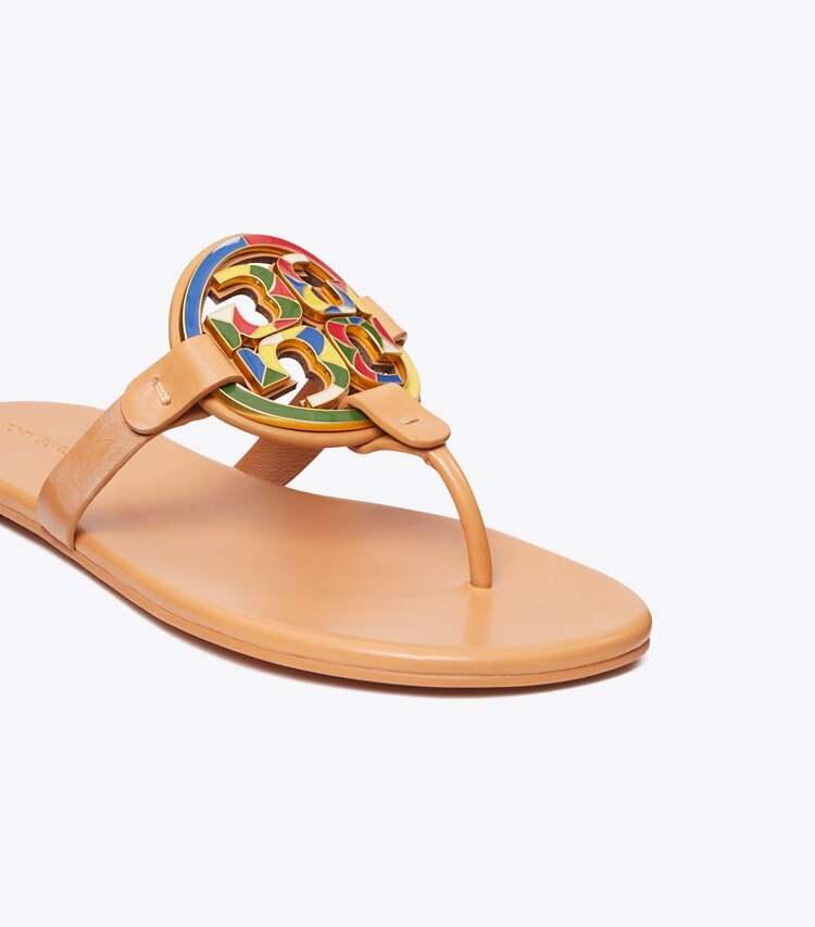 Tory Burch diseñador sandalias Sandalias suaves con esmalte Miller en Multi / NATURAL VACHETTA detalle