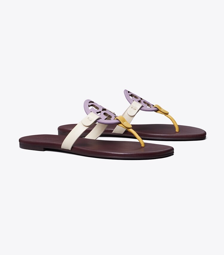 Tory Burch diseñador sandalias Sandalias suaves Miller en Lavender / CORNBREAD / PLUM ángulo