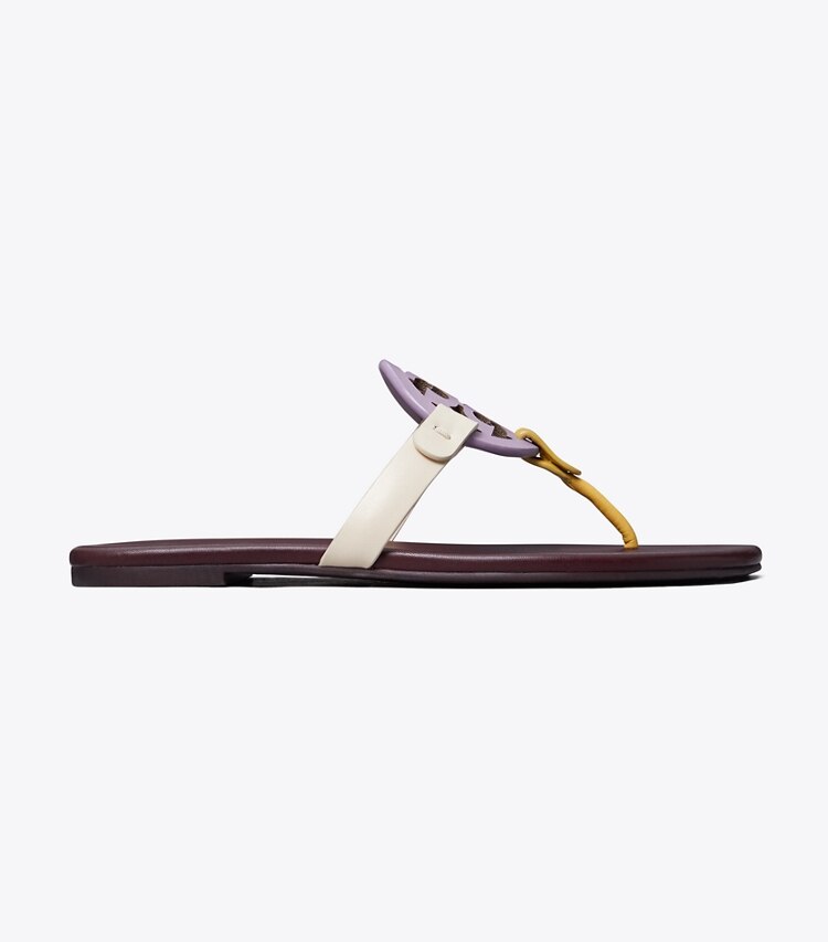 Tory Burch diseñador sandalias Sandalias suaves Miller en Lavender / CORNBREAD / PLUM lateral