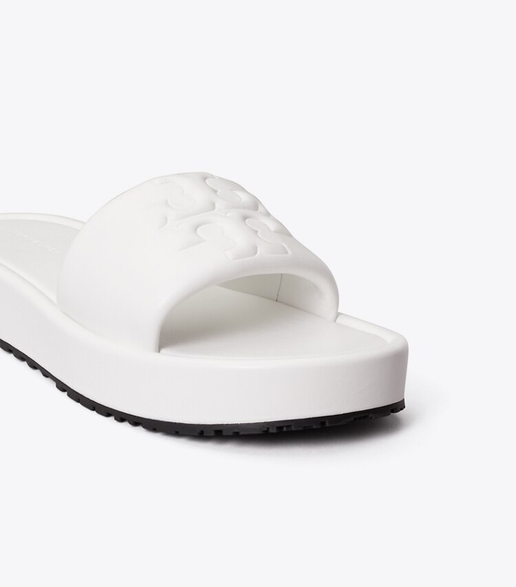Tory Burch diseñador sandalias Sandalias tipo slide doble T Sport con plataforma en CIRRUS CLOUD detalle