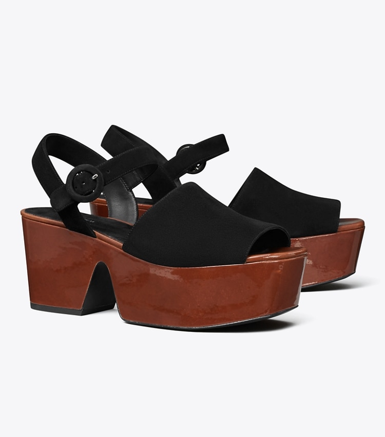 Tory Burch designer sandali Sandalo con plateau in PERFECT BLACK / PLUM angle