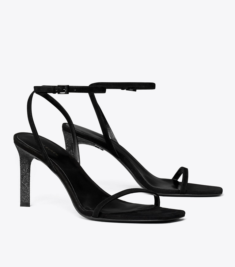 Tory Burch designer sandali Sandalo con tacco e pavé in PERFECT BLACK angle