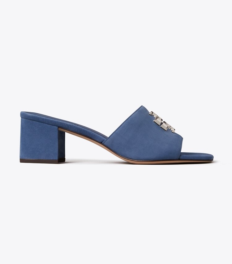 Tory Burch designer sandali Sandalo con tacco Eleanor in SOFT BLUE / SILVER side