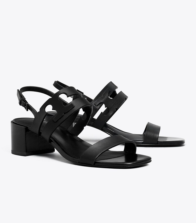 Tory Burch designer sandali Sandalo Ines con tacco in PERFECT BLACK / PERFECT BLACK angle