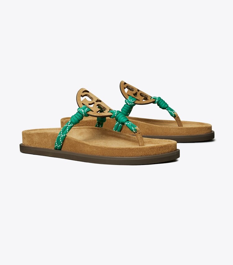 Tory Burch designer sandali Sandalo Miller Cloud in corda in ALCE / GREEN MULTI angle