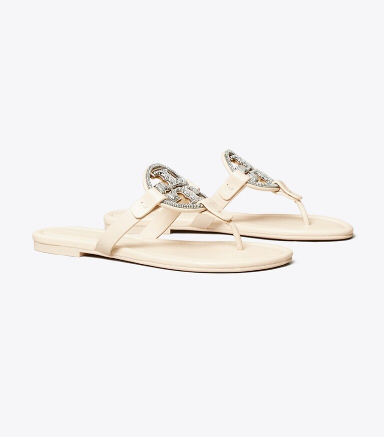 Tory Burch designer sandali Sandalo Miller con pavé in New Cream angle