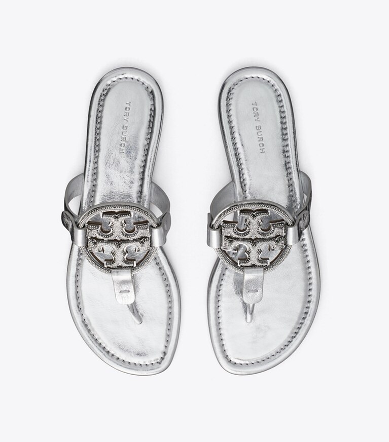 Tory Burch designer sandali Sandalo Miller con pavé in SILVER / SILVER angle