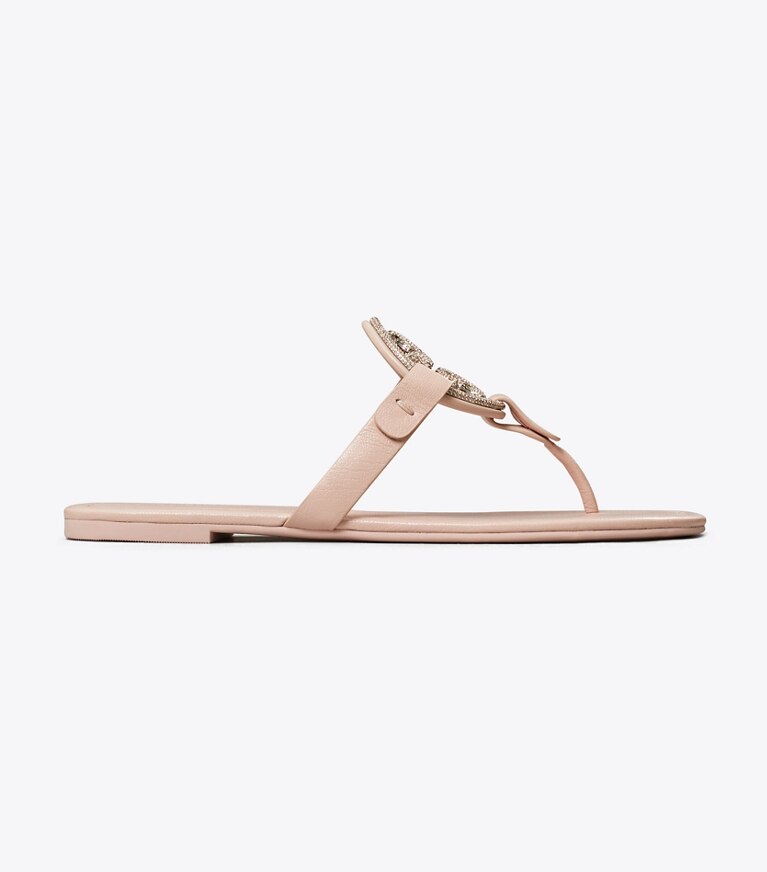 Tory Burch designer sandali Sandalo Miller con pavé in SHELL PINIK / SILVER angle