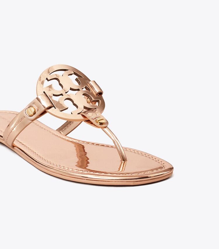Tory Burch designer sandali Sandalo Miller metallizzato in ROSE GOLD dettaglio