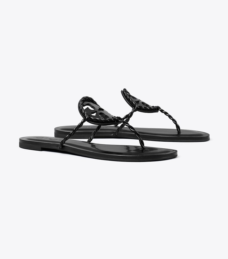Tory Burch designer sandali Sandalo Miller Twist x BonBon in SALTY LICORICE TWIST angle