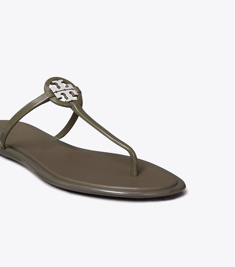 Tory Burch designer sandali Sandalo Mini Miller Jelly in DARK OLIVE / SILVER dettaglio
