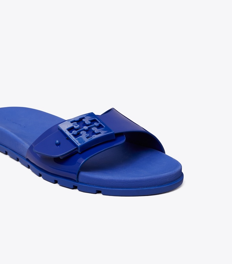 Tory Burch designer sandali Sandalo slider con fibbia in BALLPOINT BLUE / BALLPOINT BLUE dettaglio