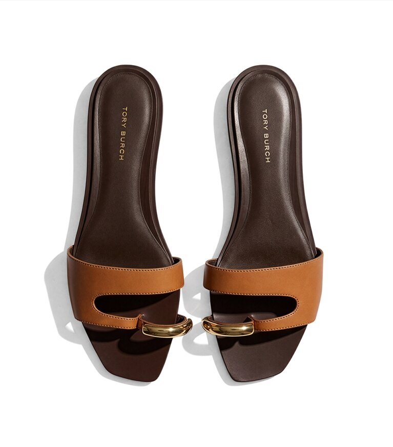 Tory Burch designer sandali Sandalo slider Pierced in TAN / GOLD additional