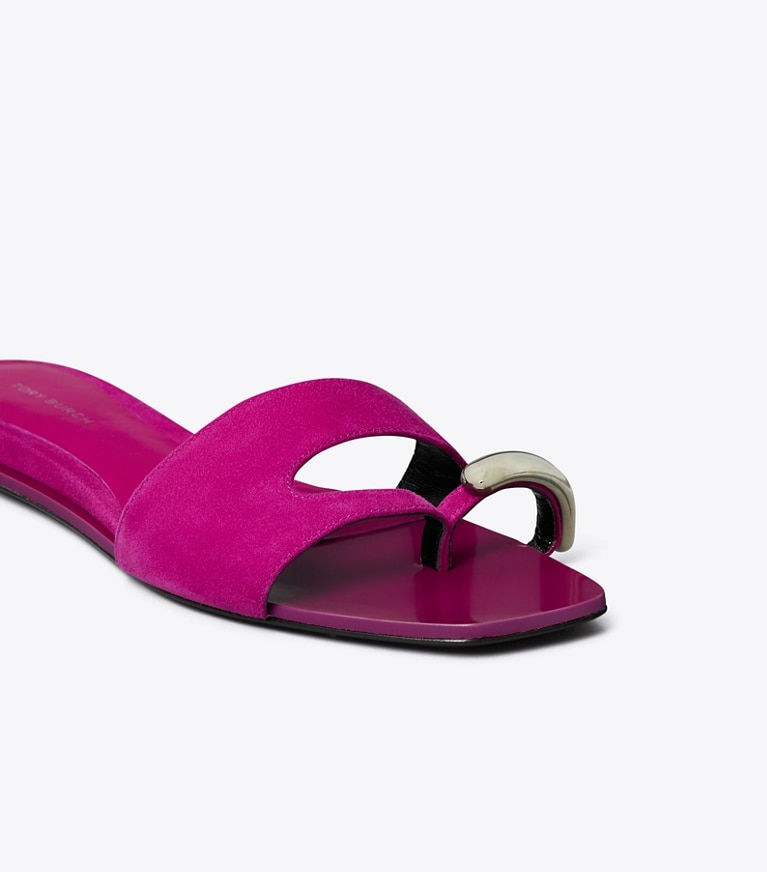 Tory Burch designer sandali Sandalo slider Pierced in FUSCHIA SPARK dettaglio