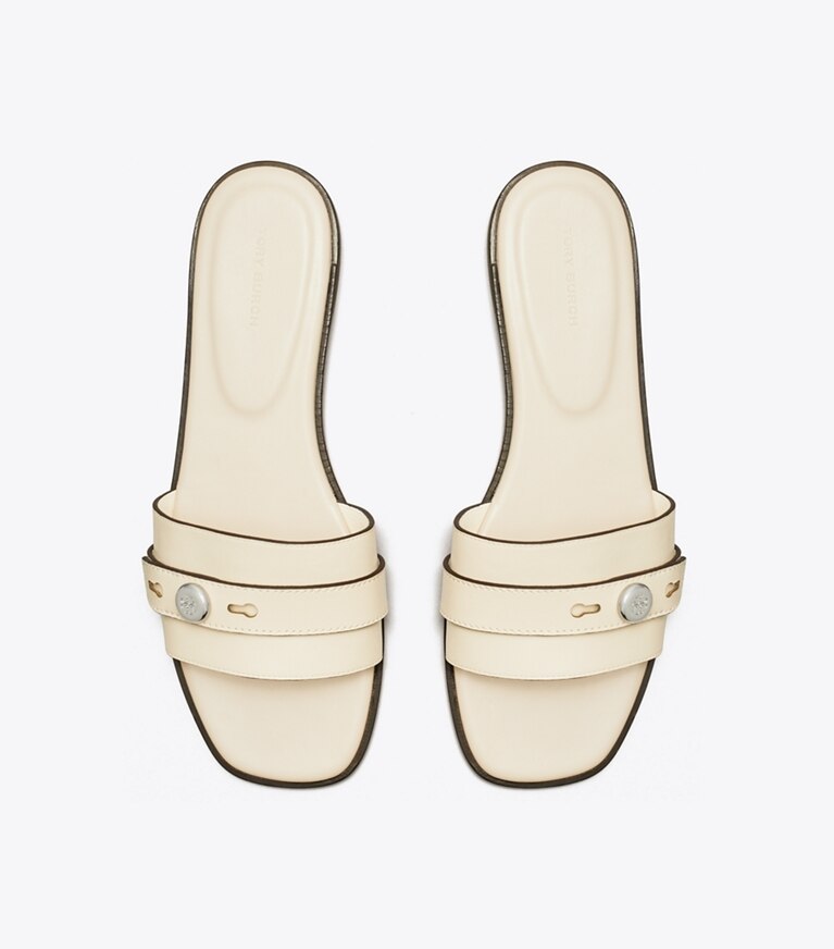 Tory Burch designer sandali Sandalo slider Romy in LIGHT CREAM superiore