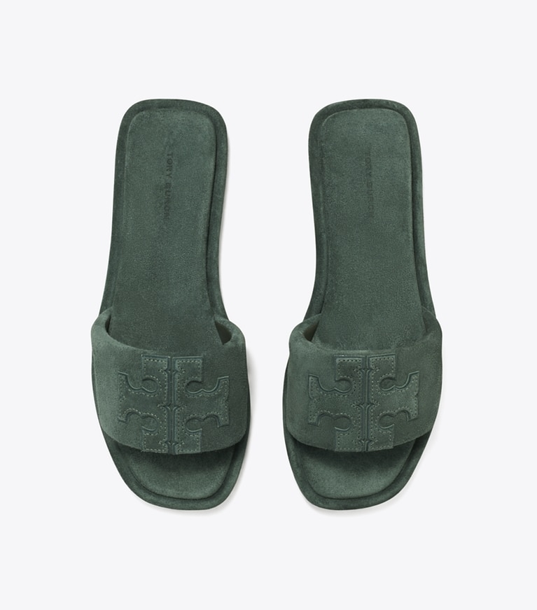 Tory Burch designer sandali Sandalo slider sportivo con doppia T in WARM TEAL / WARM TEAL angle