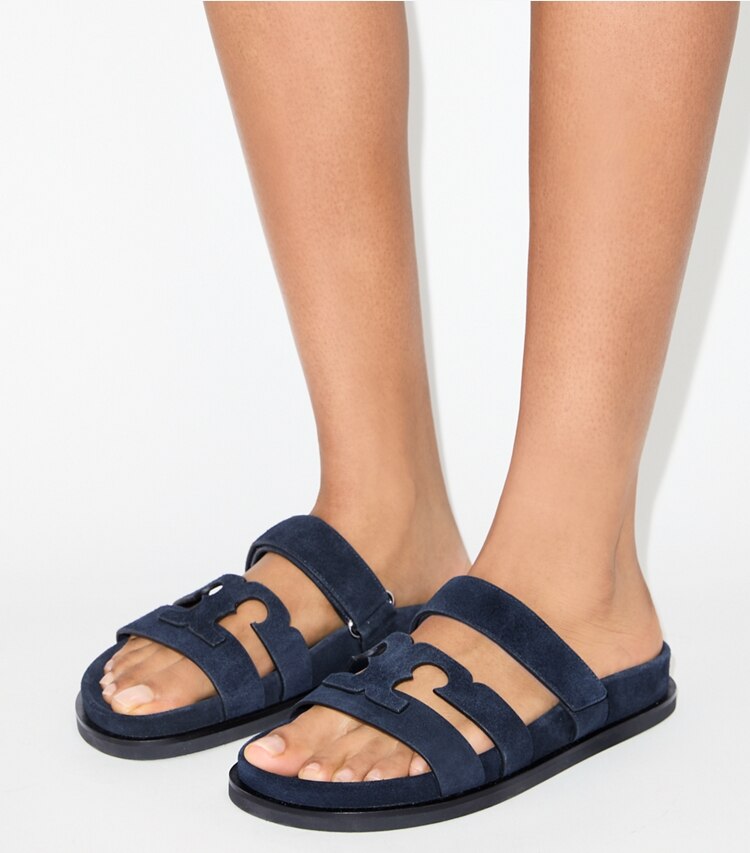 Tory Burch designer sandali Sandalo slider sportivo Ines in NEW NAVY accessory on model