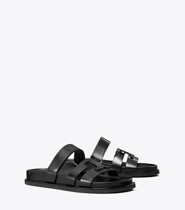 Tory Burch designer sandali Sandalo slider sportivo Ines in PERFECT BLACK angle