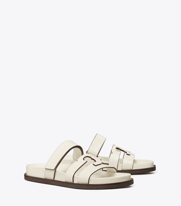 Tory Burch designer sandali Sandalo slider sportivo Ines in NEW IVORY angle