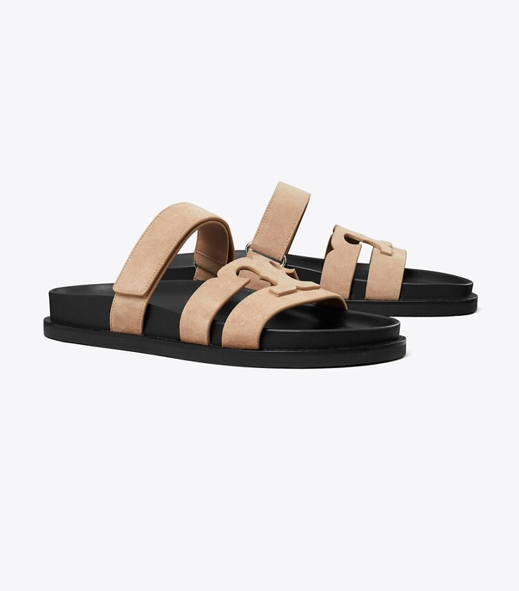 Tory Burch designer sandali Sandalo slider sportivo Ines in MALVA / PERFECT BLACK angle