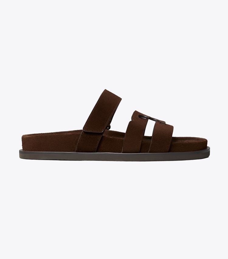 Tory Burch designer sandali Sandalo slider sportivo Ines in COCOA side