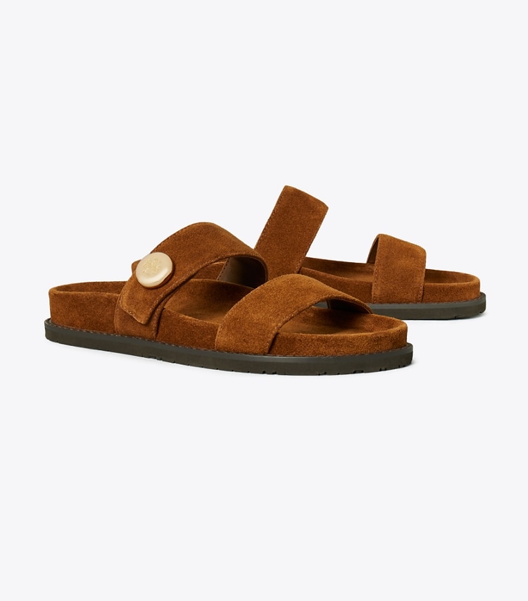 Tory Burch designer sandali Sandalo slider sportivo Romy in Park Bench angle