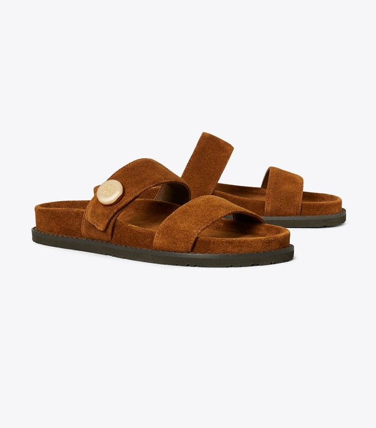 Tory Burch designer sandali Sandalo slider sportivo Romy in Park Bench angle