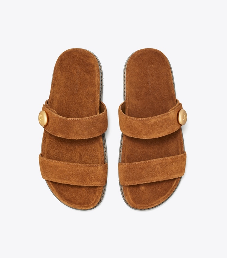 Tory Burch designer sandali Sandalo slider sportivo Romy in Park Bench angle