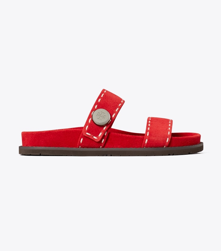 Tory Burch designer sandali Sandalo slider sportivo Romy in TOUCAN RED side