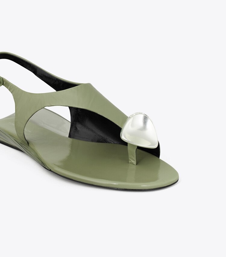 Tory Burch designer sandali Sandalo slingback Patos in LIGHT JADE / SILVER dettaglio