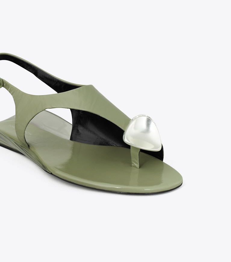 Tory Burch designer sandali Sandalo slingback Patos in LIGHT JADE / SILVER angle