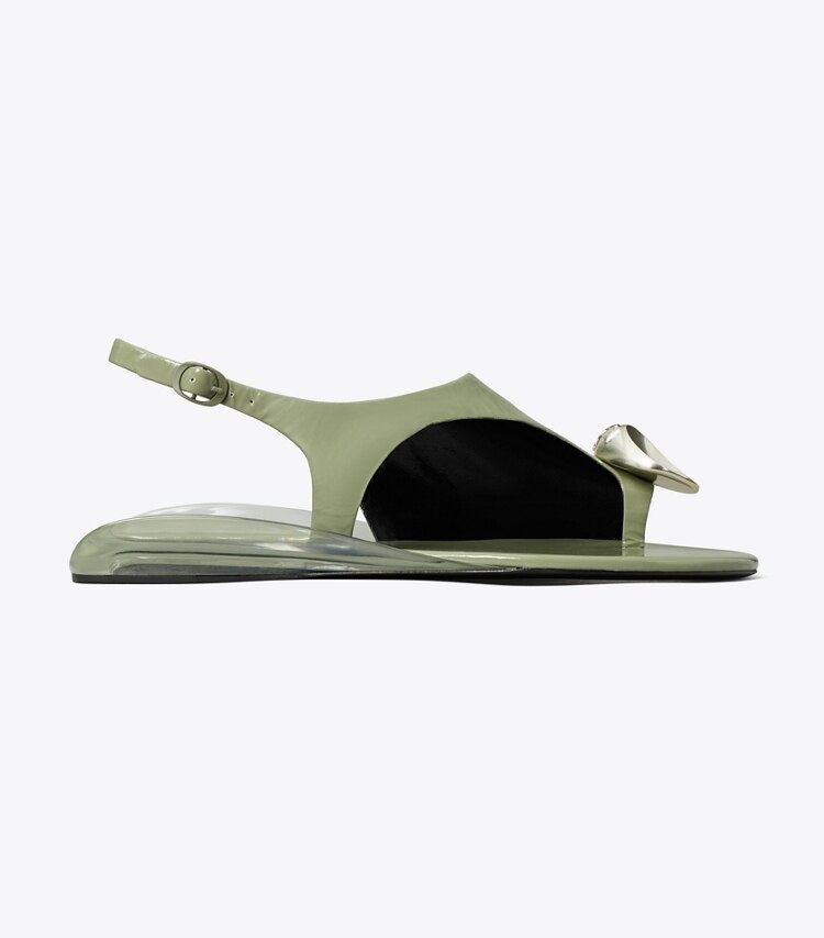 Tory Burch designer sandali Sandalo slingback Patos in LIGHT JADE / SILVER side