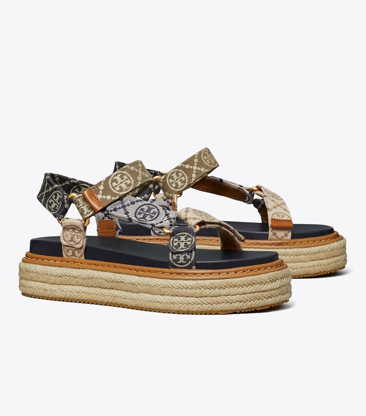 Scarpe flatform in stile Espadrillas con lacci in corda