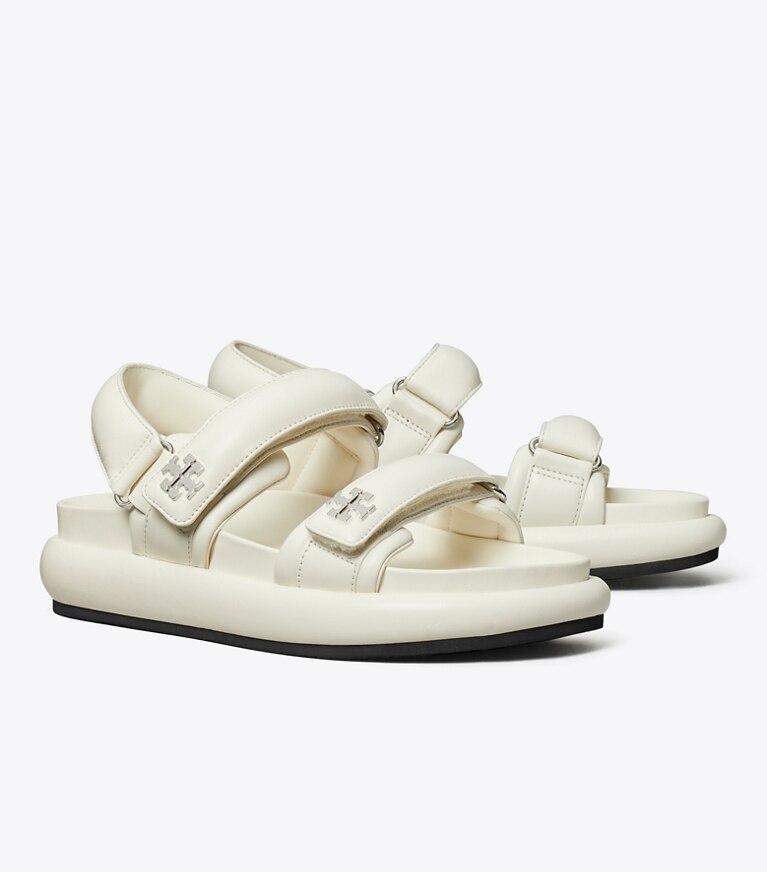 Tory Burch designer sandali Sandalo sportivo Kira imbottito x BonBon in VANILLA MARSHMALLOW angle