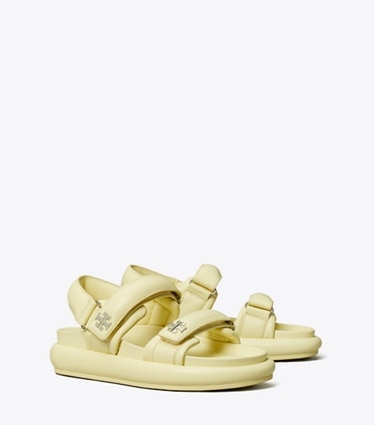 Tory Burch designer sandali Sandalo sportivo Kira imbottito x BonBon in BANANA MARSHMALLOW angle