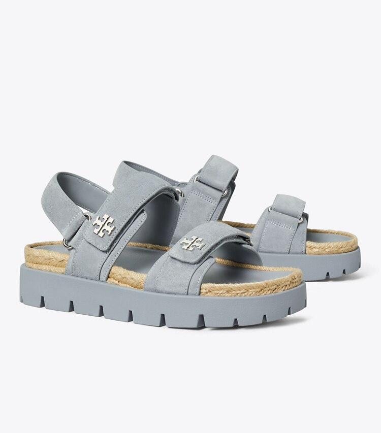 Tory Burch designer sandali Sandalo sportivo Kira in corda in ARIA BLUE angle