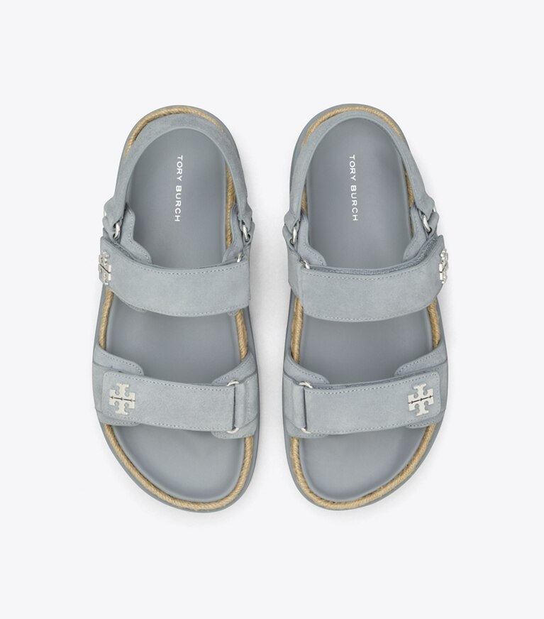 Tory Burch designer sandali Sandalo sportivo Kira in corda in ARIA BLUE angle