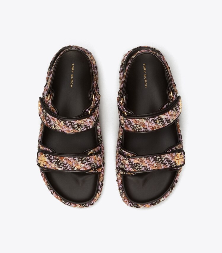 Tory Burch designer sandali sandalo sportivo Kira in ROSA MULTI / COCOA superiore