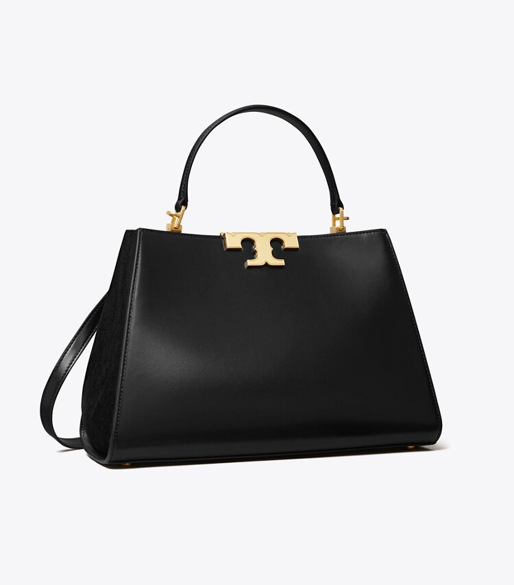 Tory Burch diseñador bolsos satchel Satchel Eleanor en Black ángulo