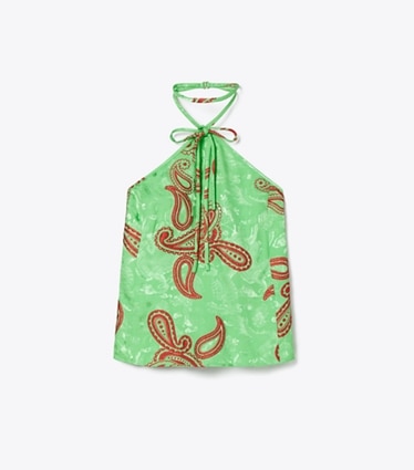 Quickshop Satin Paisley Knot Top