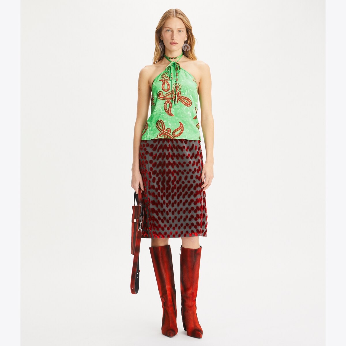 SATIN PAISLEY KNOT TOP - thumbnail 3