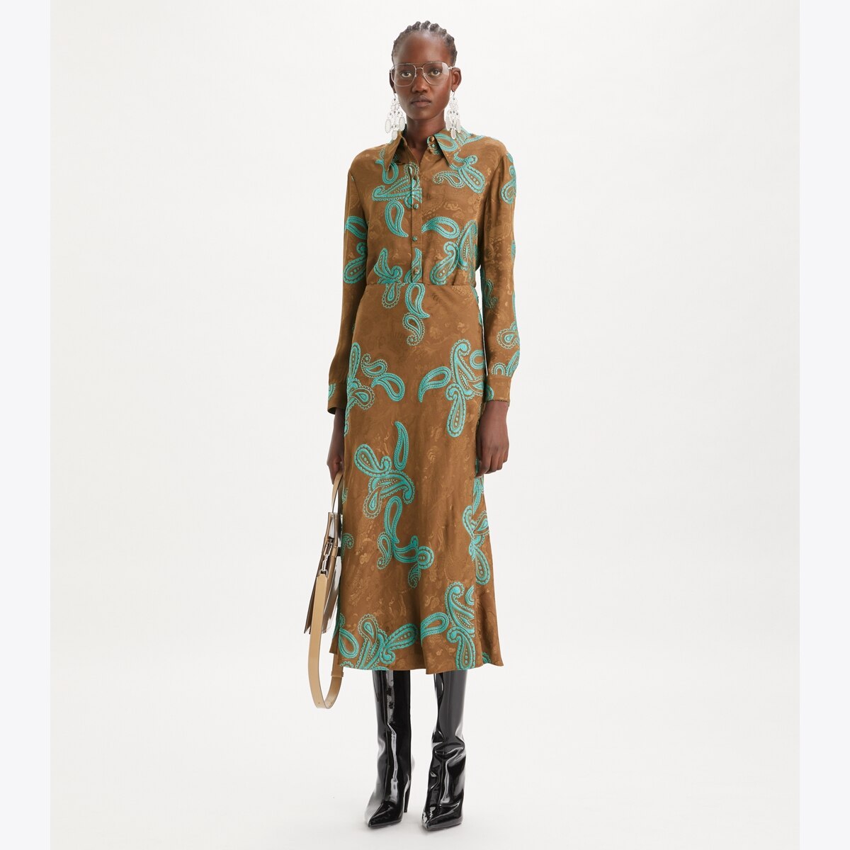 Satin Paisley Skirt: Women's Designer Bottoms | Tory Burch