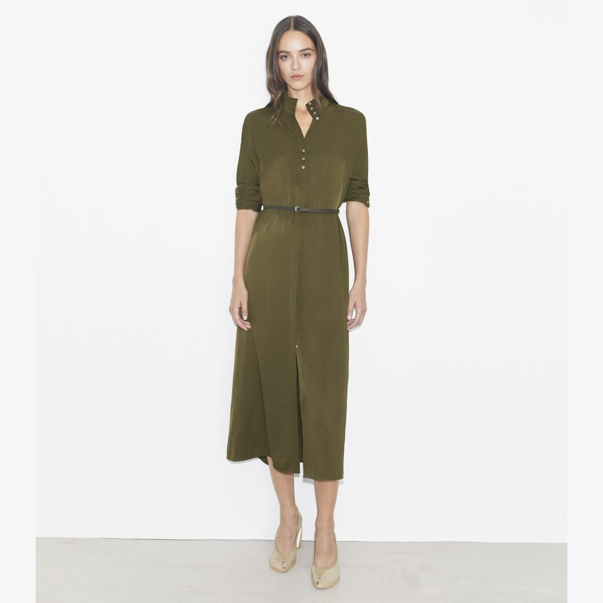 シャツワンピース★Tory Burch★SOLID CREPE SHIRTDRESS Solid Crepe Shirtdress: Women's Designer Dresses | Tory Burch