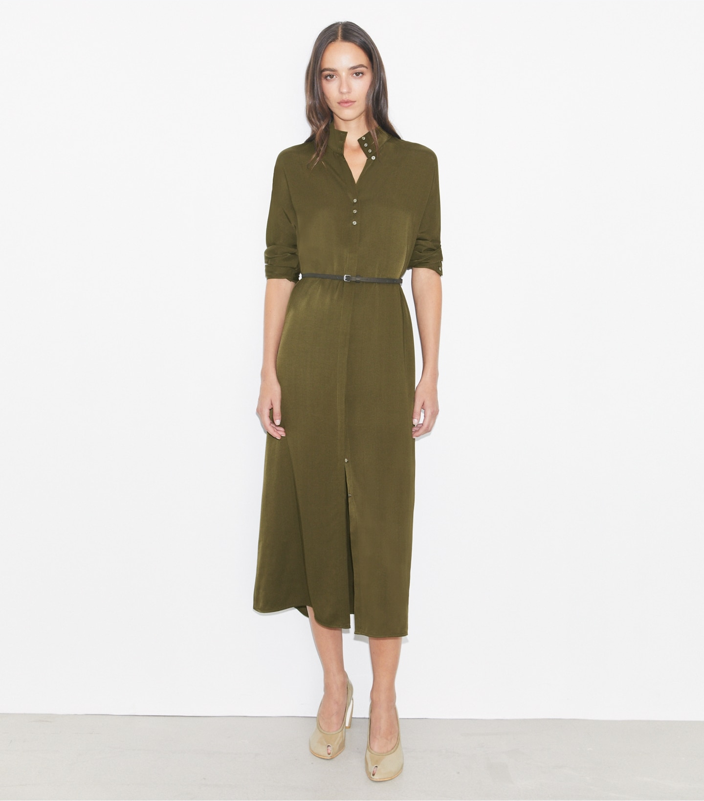 Satin Shirtdress