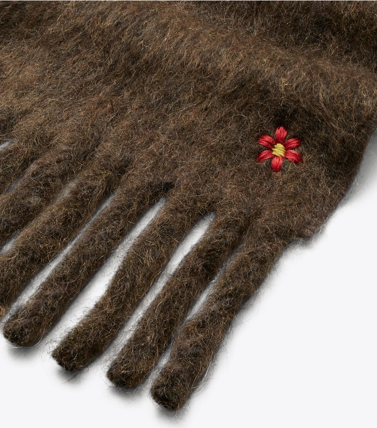 Tory Burch designer schals Schal aus Mohair in Chocolate von oben