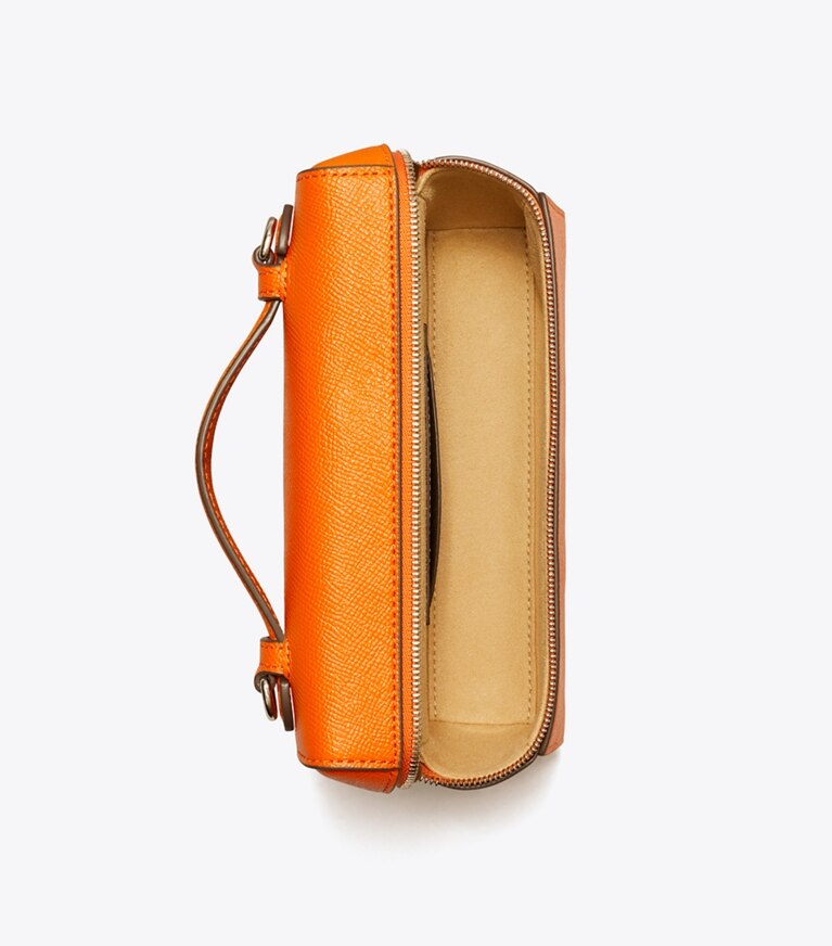 Tory Burch designer kleine taschen Schlanke Romy Handtasche mit Tragegriff oben in Orange von oben