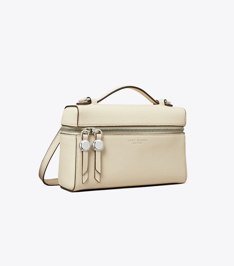 Tory Burch designer kleine taschen Schlanke Romy Tasche mit Tragegriff oben in Light Cream angle