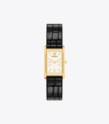 Tory Burch designer armbanduhren Schmale Eleanor Armbanduhr in IVORY/GOLD/BLACK front