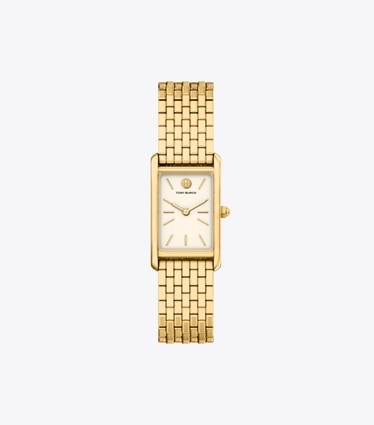 Tory Burch designer armbanduhren Schmale Eleanor Armbanduhr in IVORY/GOLD front