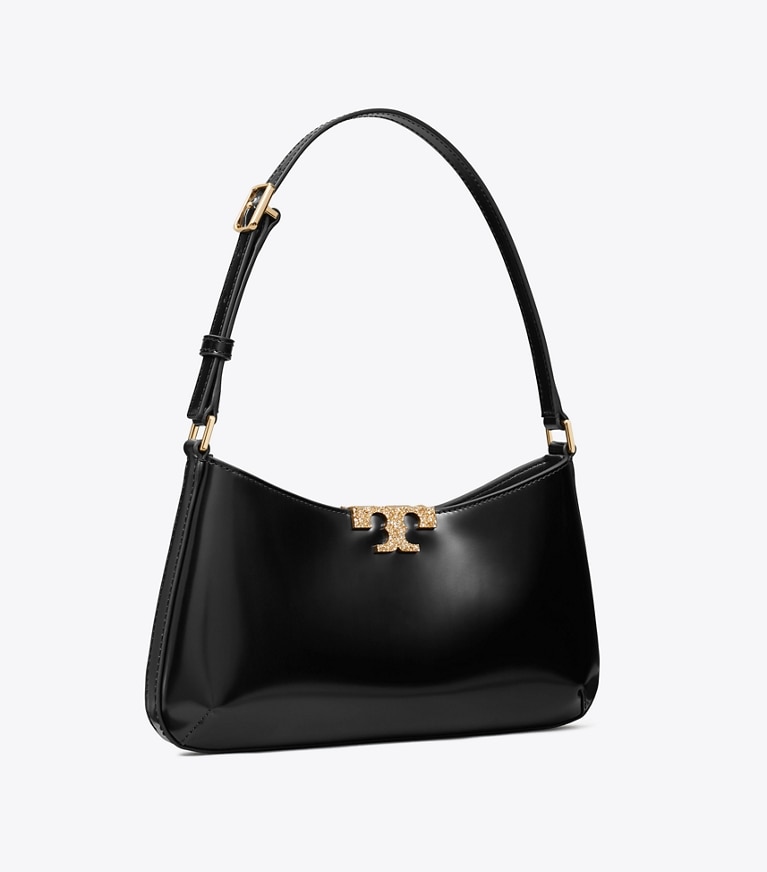 Tory Burch designer schultertaschen Schmale Eleanor Schultertasche mit Pavé in Black angle